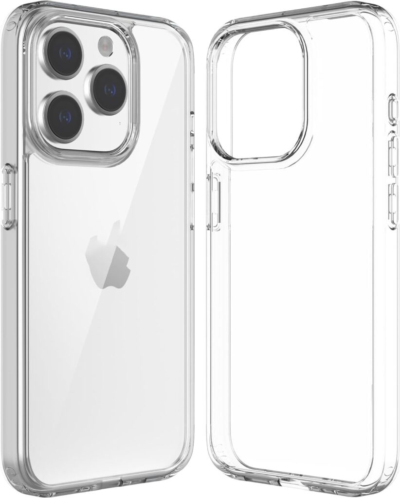 Clear Shockproof Phone Case for iPhone 15 Pro Max Glass Shatterproof Protection and Camera Lens Protection Gift (for iPhone 15 Pro Max)