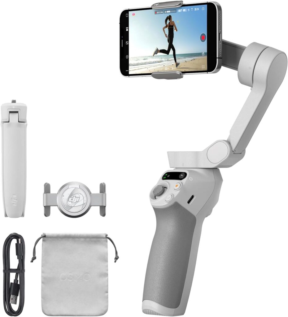 DJI Osmo Mobile SE, 3-Axis Phone Gimbal, Portable and Foldable, Gimbal Stabilizer for iphone, Andriod, ShotGuides, ActiveTrack 6.0, Vlogging Stabilizer for Youtube, TikTok, Travel