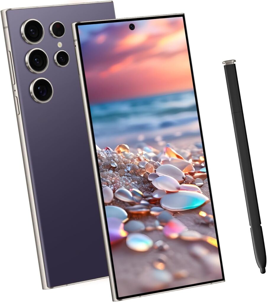 I24 Ultra 5G Smartphone, 6+256GB Unlocked Phone, Android 13.0, 48+108MP Zoom Camera, Mobile Phone with Build-in Pen,Long Battery Life 6800mAh, Dual SIM, 6.8“ HD Screen,5G/4G Phone (Deep Purple)