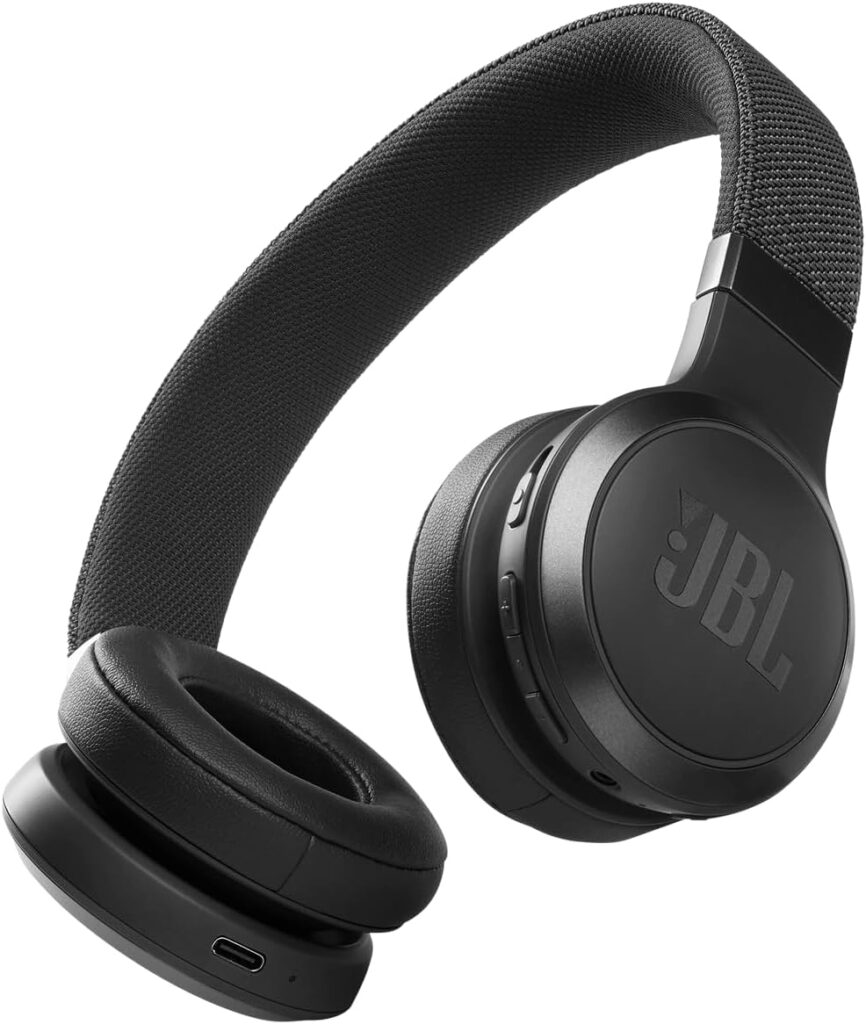 JBL Live 460NC – Wireless On-Ear Noise Cancelling Headphones with Long Battery Life and Voice Assistant Control – Black, Medium