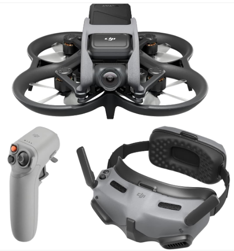 DJI Avata Explorer Combo, First-Person View Drone with Camera 4K, Super-Wide 155° FOV, Includes New RC Motion 2 and Goggles Integra Black, FAA Remote ID Compliant