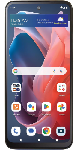 Tracfone | Motorola Moto g Play 2024 | Locked | 64GB | 5000mAh Battery | 50MP Quad Pixel Camera | 6.5-in. HD+ 90Hz Display | Sapphire Blue