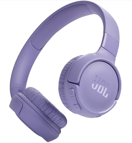 JBL Tune 520BT – Wireless On-Ear Headphones, Up to 57H battery life and speed charge, Lightweight, comfortable and foldable design, Hands-free calls with Voice Aware (Purple)