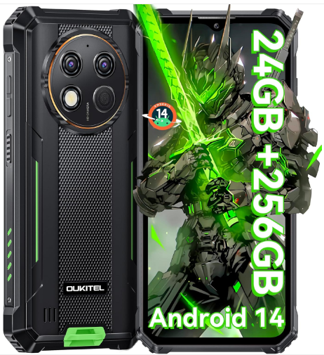 OUKITEL G1 Rugged Smartphone Unlocked – 24+256GB/1TB Android 14 Rugged Cellphones, 6.52” HD Display IP68/IP69K 10600mAh Battery 48MP Rear Camera Waterproof Phone, Fingerprint/Dual Sim/NFC 2024