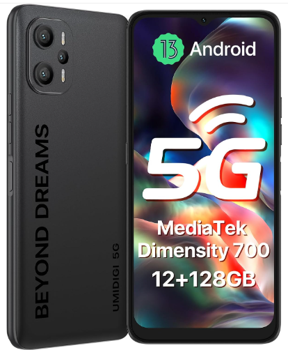 UMIDIGI F3 Pro 5G Unlocked Cell Phone, Android 13, 12(6+6) GB+128GB, 48MP Main Camera, 6.6″ FHD+ Display, Octa-Core Processor, 6000mAh Battery, Dual 5G, NFC