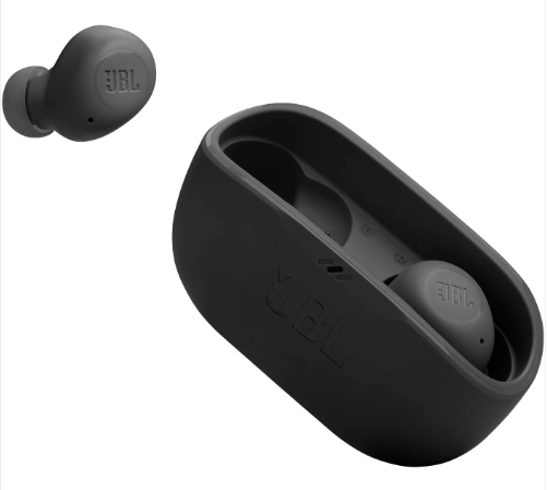 JBL Vibe Buds – True Wireless Earbuds, Smart Ambient, VoiceAware, Up to 32 total hours of battery life with speed charging, Water and dust resistant, JBL Deep Bass Sound (Black)