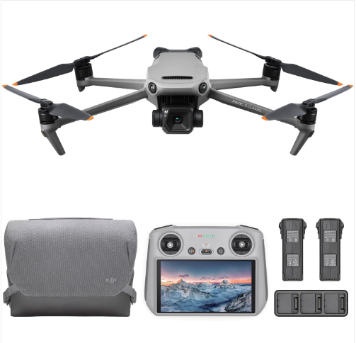 DJI Mavic 3 Classic (DJI RC) + Fly More Combo – Drone with 4/3 CMOS Hasselblad Camera, 5.1K HD Video, 2 More Batteries for Up to 92-Min Flight Time, Omnidirectional Obstacle Sensing