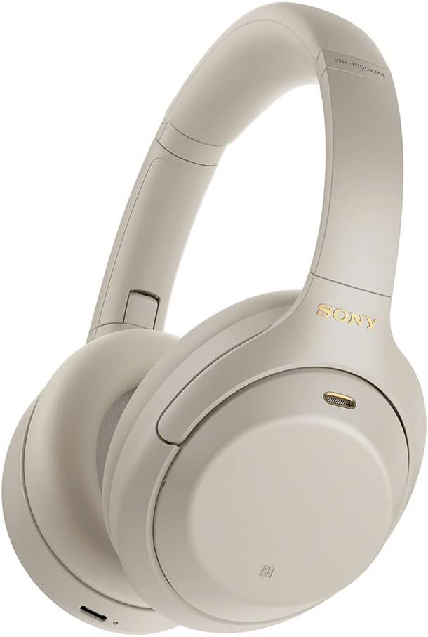 Sony WH-1000XM4 Noise Cancelling Wireless Headphones – 30hr Battery Life – Over Ear Style – Optimised for Alexa and Google Assistant – Built-in mic for Calls – Silver International Version