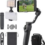 DJI Osmo Mobile 6 Gimbal Stabilizer for Smartphones, 3-Axis Phone Gimbal, Built-in Extension Rod, Object Tracking, Portable and Foldable, Vlogging Stabilizer, + LED Smart Light & Shoulder Bag