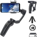 Zecti Gimbal Stabilizer for iPhone with AI Active Tracker, 3 Axis Foldable Gimbal Stabilizer for Smartphones wtih Magnetic Fill Light, Handheld Phone Gimbal Stabilizer for Vlog Recording